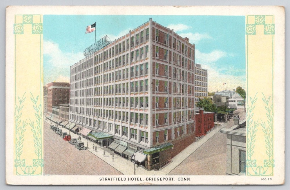 Stratfield Hotel Bridgeport CT Postcard C.T. American Art Colored
