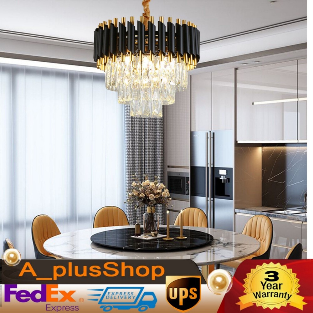 Modern LED Crystal Chandelier Luxury Pendant Light Ceiling Lamp Lighting Fixture