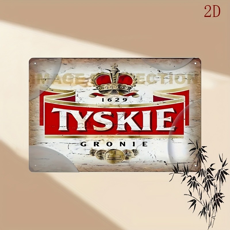 Vintage Tyskie Beer Tin Metal Signs - Classic Wall Art for Man Cave, Bar, Cafe,
