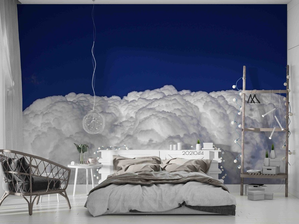 3D Blue Sky White Clouds Landscape Wall Murals Wallpaper Murals Wall Sticker 3