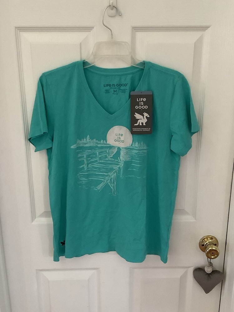 Life is Good Women’s Crusher-Lite Dock Dog Landscape Size Med, NWT
