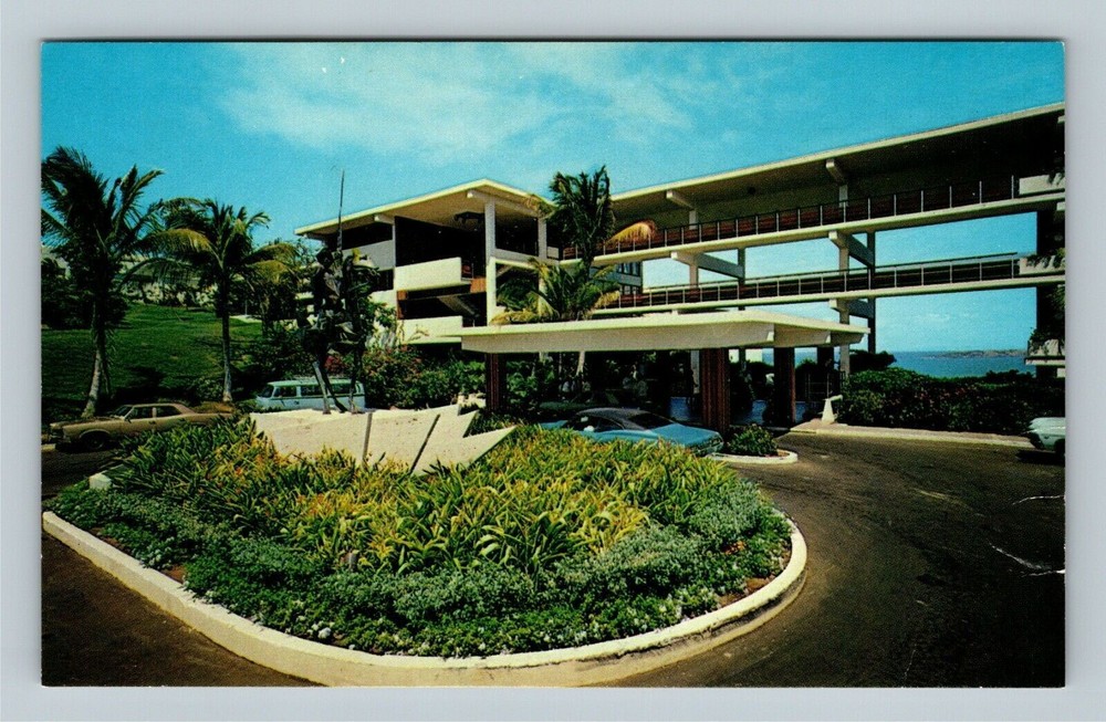 Las Croabas PR, Entrance EL Conquistador Hotel, Puerto Rico Vintage Postcard