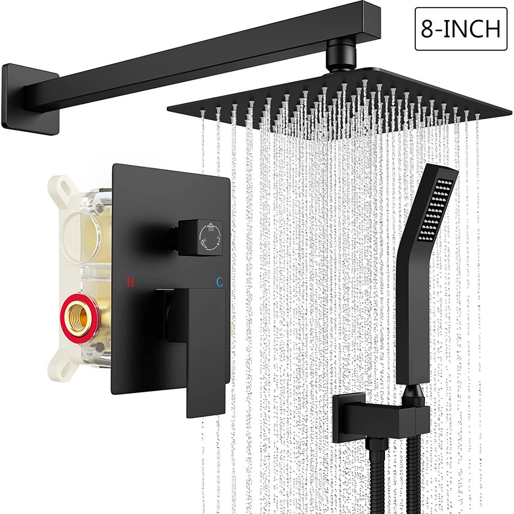 Black Shower Faucet Set 8