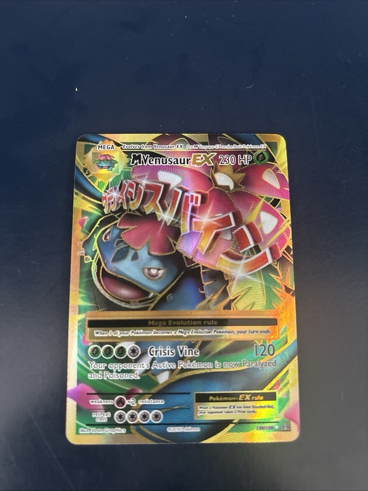M Venusaur EX 230 HP Full Art Holo Ultra Rare 100/108 Evolutions