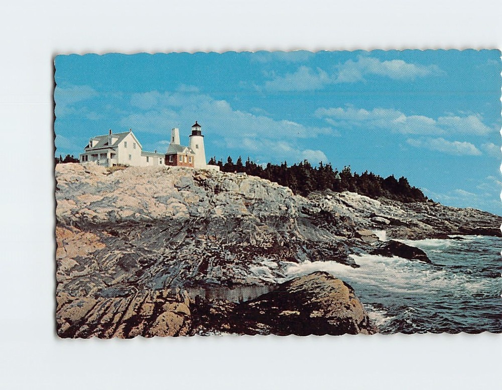 Postcard Lighthouse on the Rockbound Coast of Maine USA