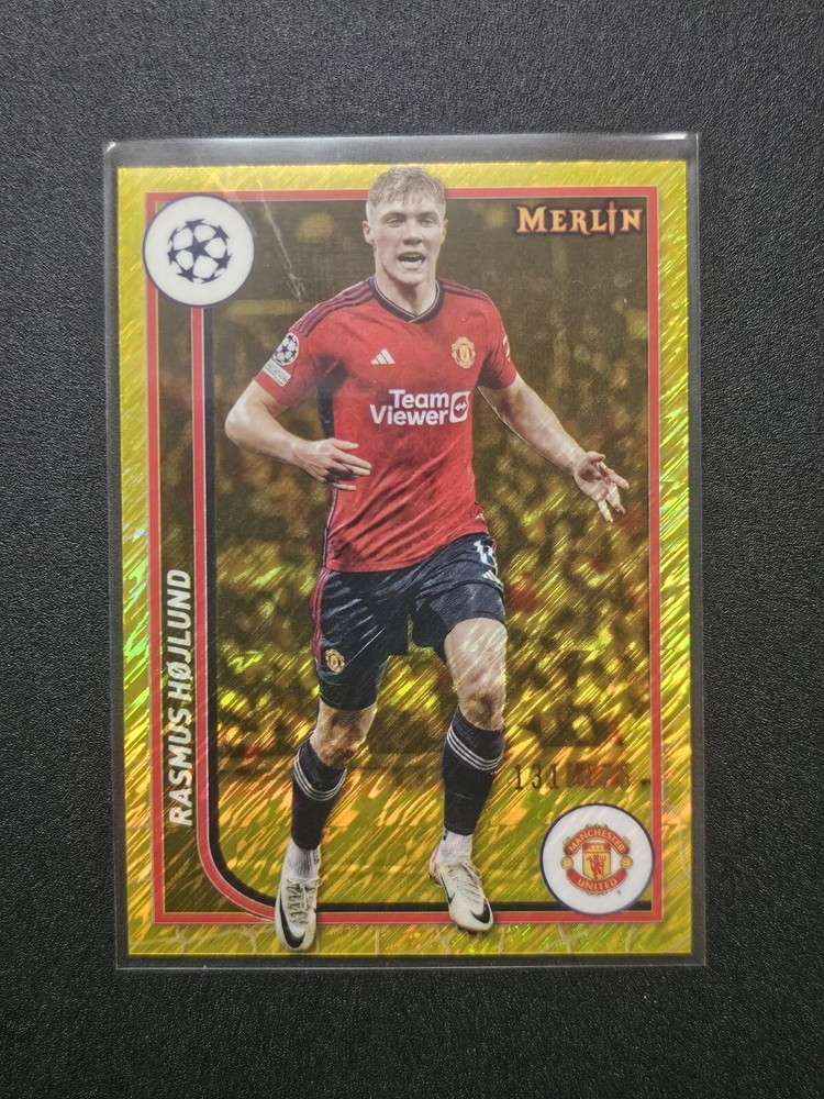 2023-24 Topps Merlin Yellow Shimmer 131/175 Rasmus Hojlund #81 - Man Utd