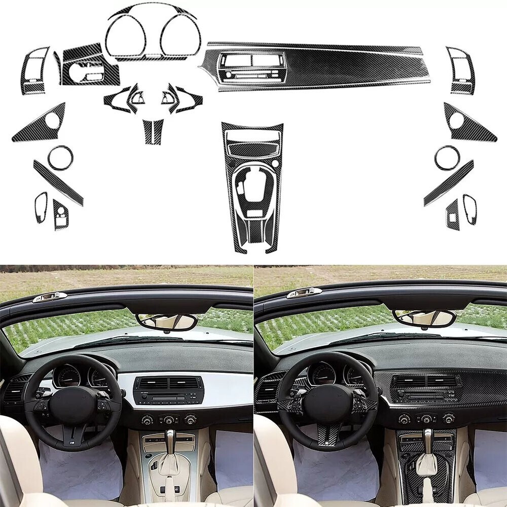 53Pcs Carbon Fiber Interior Trim Kit for BMW Z4 E85 2003-2008