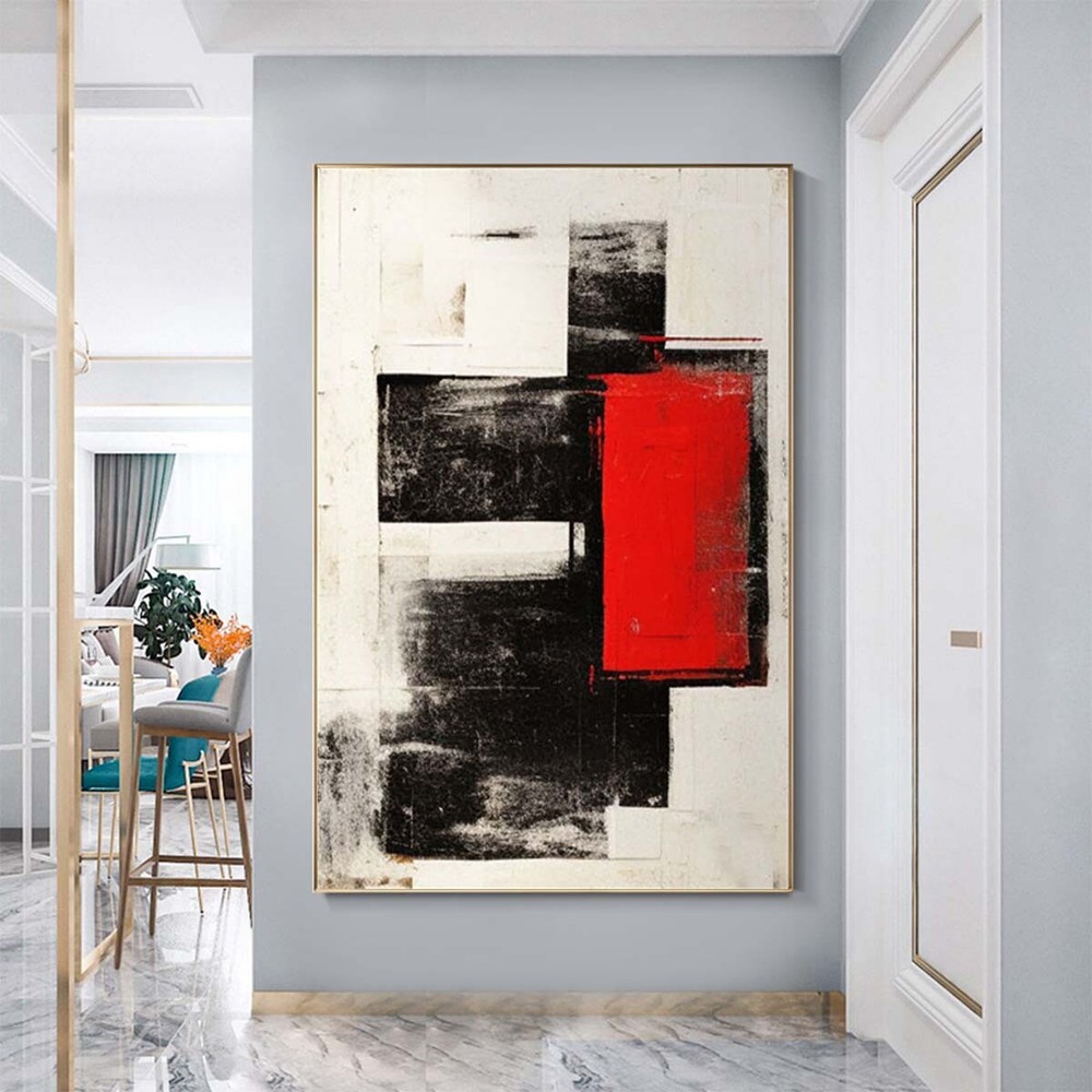 Large Oil Painting Handmade Canvas Colorful Painting on Canvas Home Decor Black