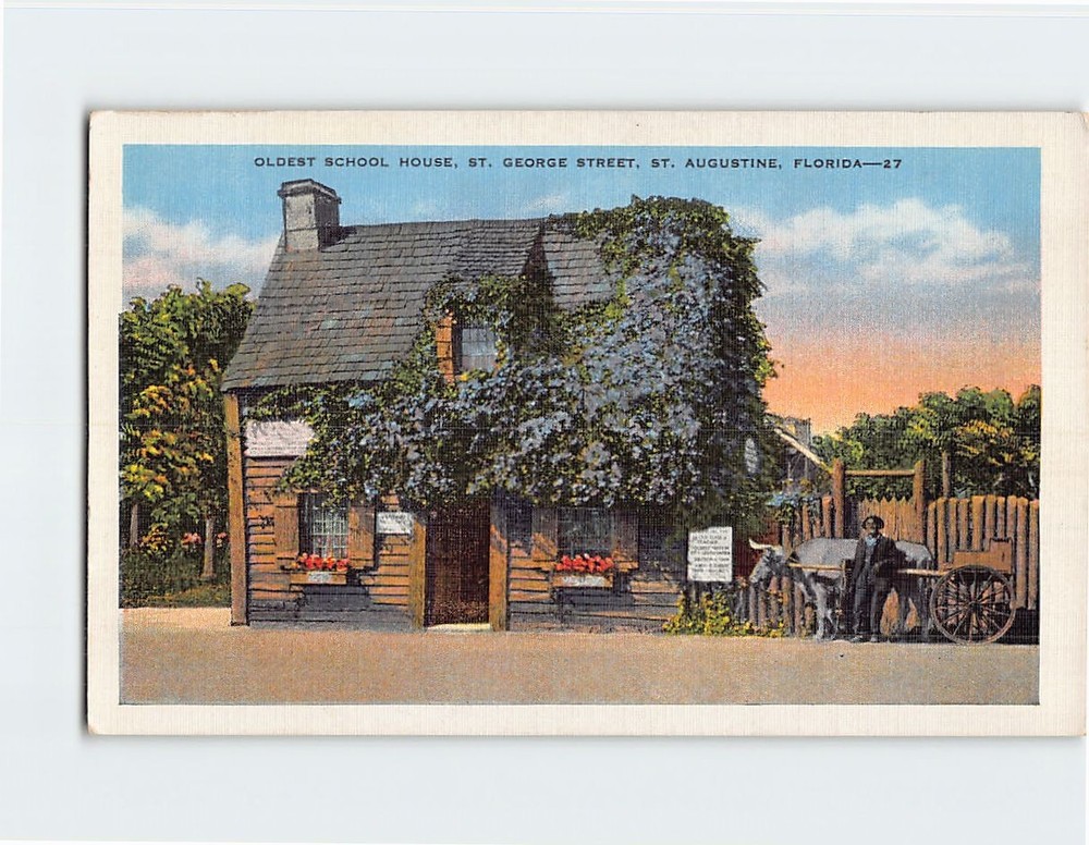 Postcard Oldest School House St. George Street St. Augustine Florida USA