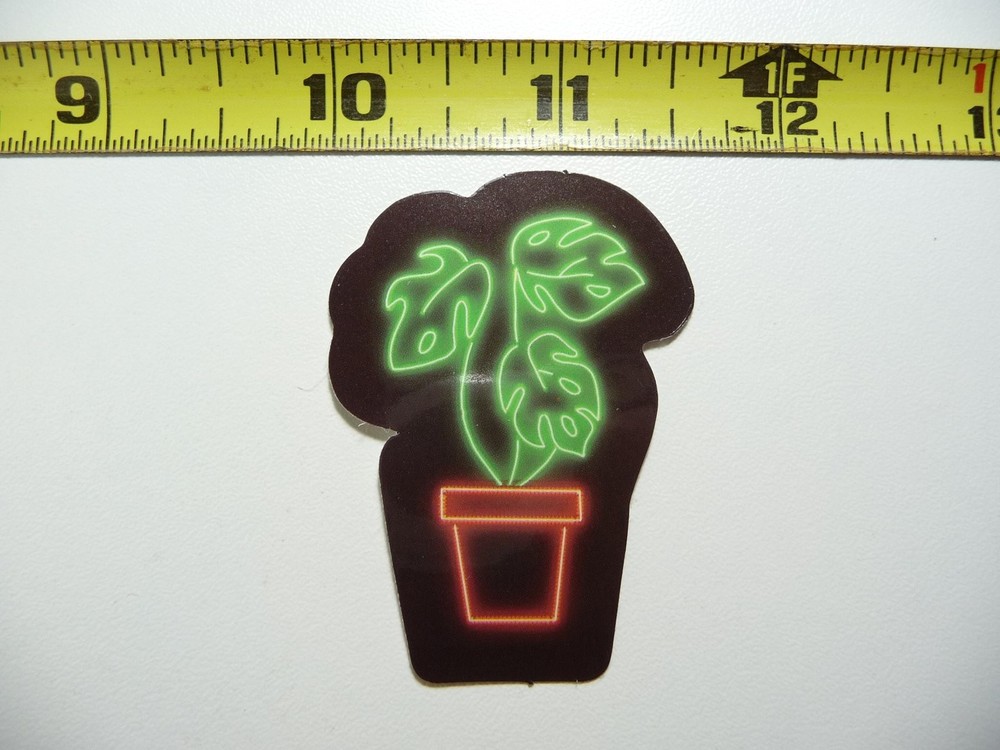 MONSTERAS SWISS CHEESE PLANT NEON STYLE STICKER DECAL COLORFUL FUNNY CELEBRATION