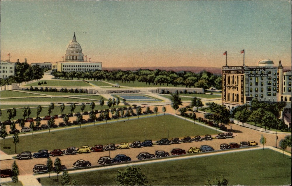 Washington DC Hotel Continental Capitol Plaza vintage linen postcard mailed 1948