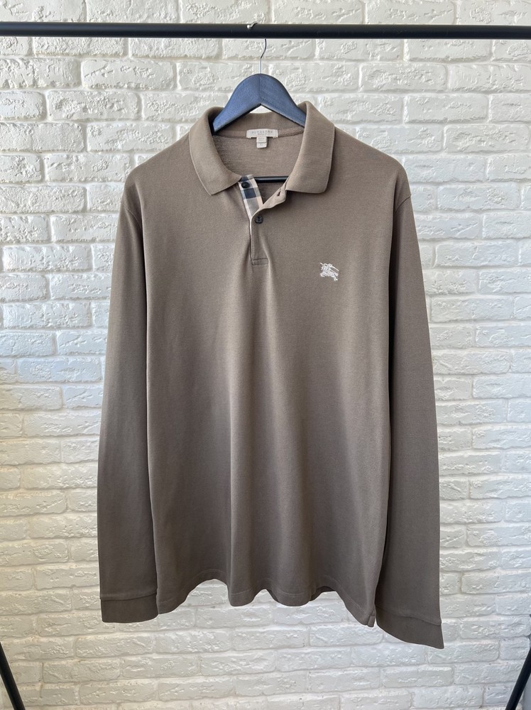 Burberry Brit Olive Checked Logo Long Sleeve Shirt Men's Size XL