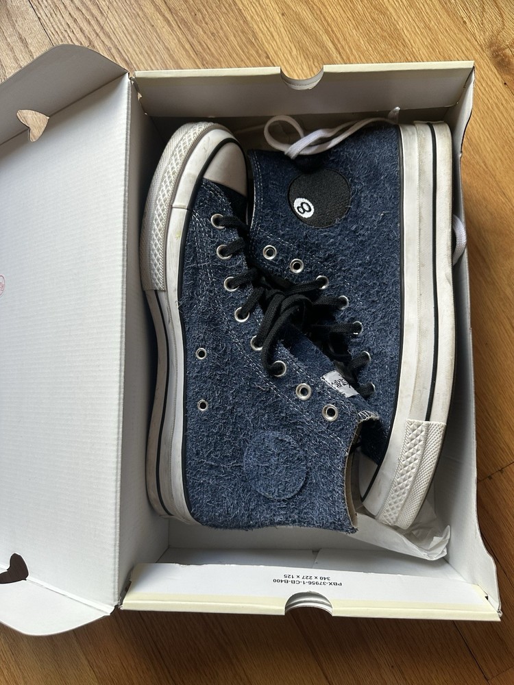 Converse Stussy All Star Blue 8 Ball Patch Men's High Top Sneakers