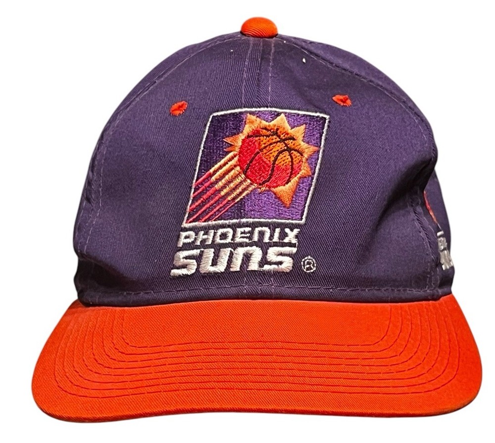 Vintage Phoenix Suns Hat 90s The G Cap NBA Snapback Purple Orange Logos Spellout