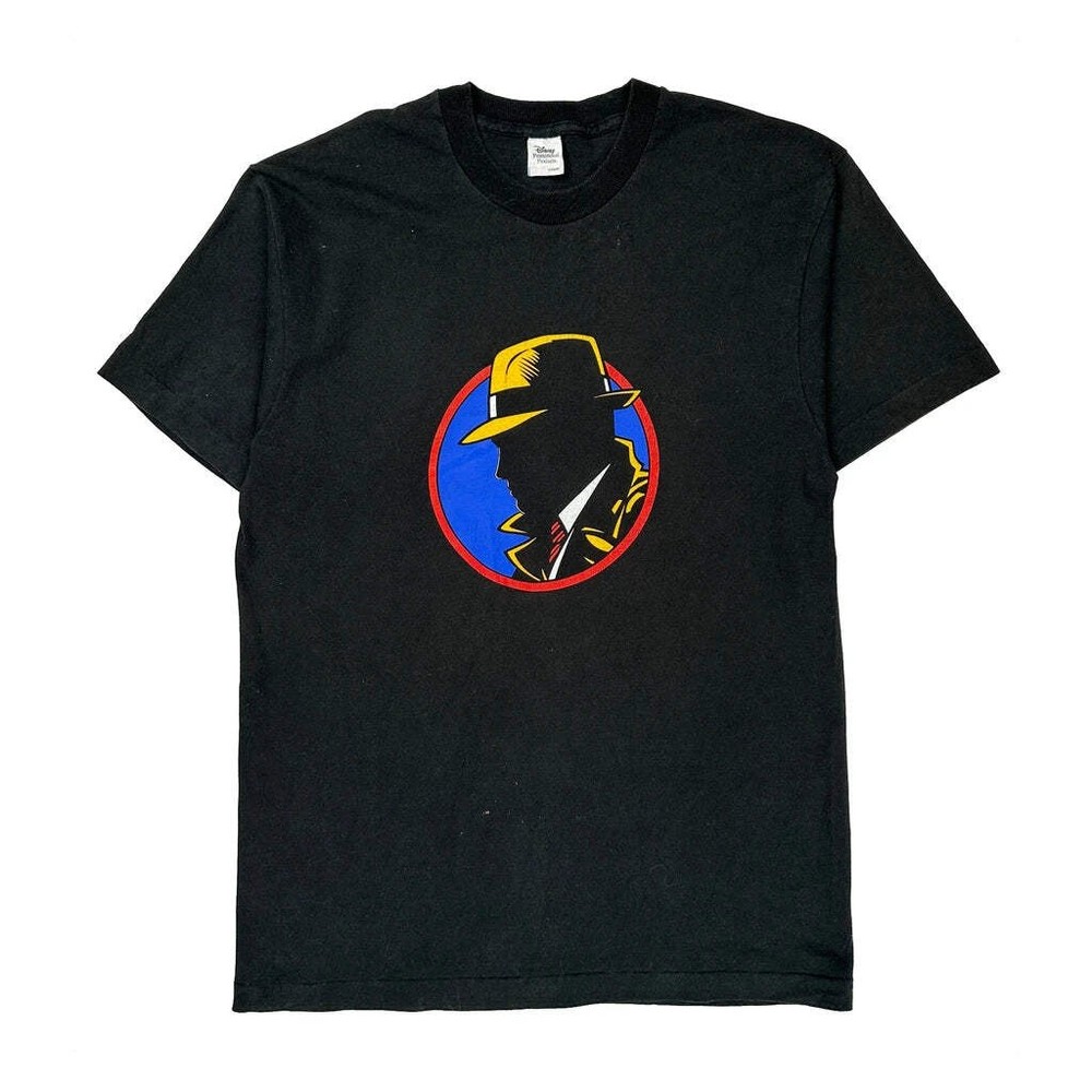 Single Stitch Detective Silhouette Fruit Of The Loom Graphic T-Shirt - XL Black
