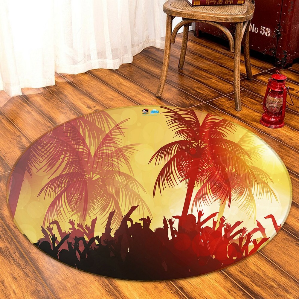 3D Coconut Tree Red NAO3708 Game Rug Mat Elegant Photo Carpet Mat Fay