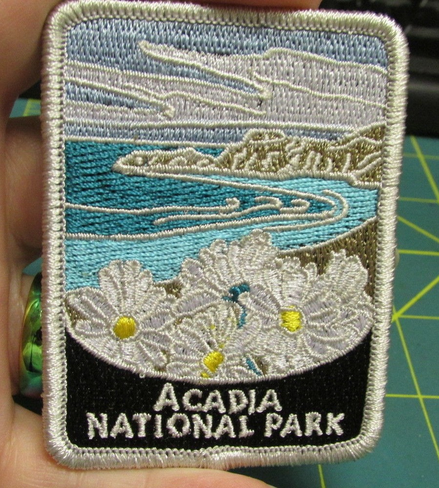 New Traveler Series Embroidered Patch - Acadia National Park - Maine, iron on-image