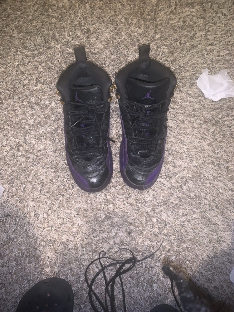 Black and Purple Jordan 12s Retro