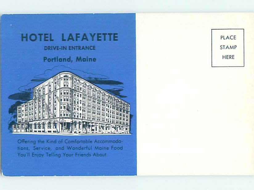 Pre-1980 HOTEL SCENE Portland Maine ME m/09 AE2416
