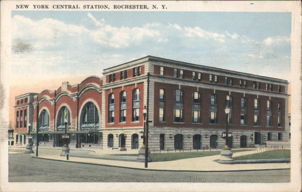 Rochester, NY New York Central Station 1922 Original Vintage Postcard