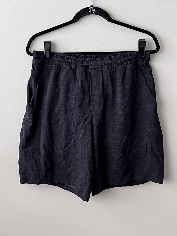 Lululemon Mens Large Black Charcoal Pace Breaker Athletic Gym Run Lined Short 9