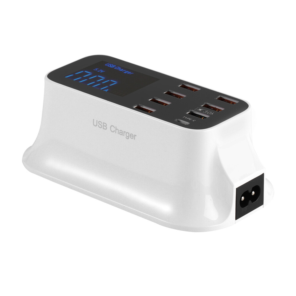 40W 8-Port QC 3.0 Fast USB Charging Station Desktop Multi-Charger