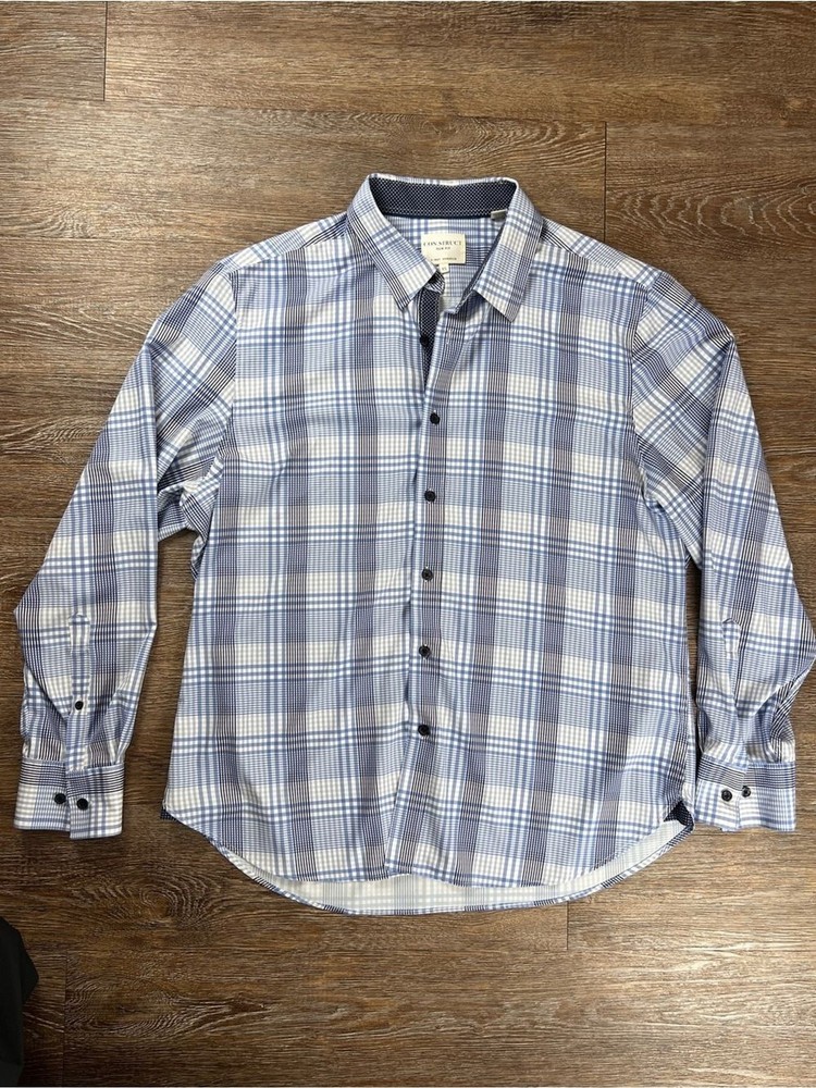 Con.Struct Men’s Slim Fit Plaid Button Down Shirt 4-Way Stretch | Size: XL