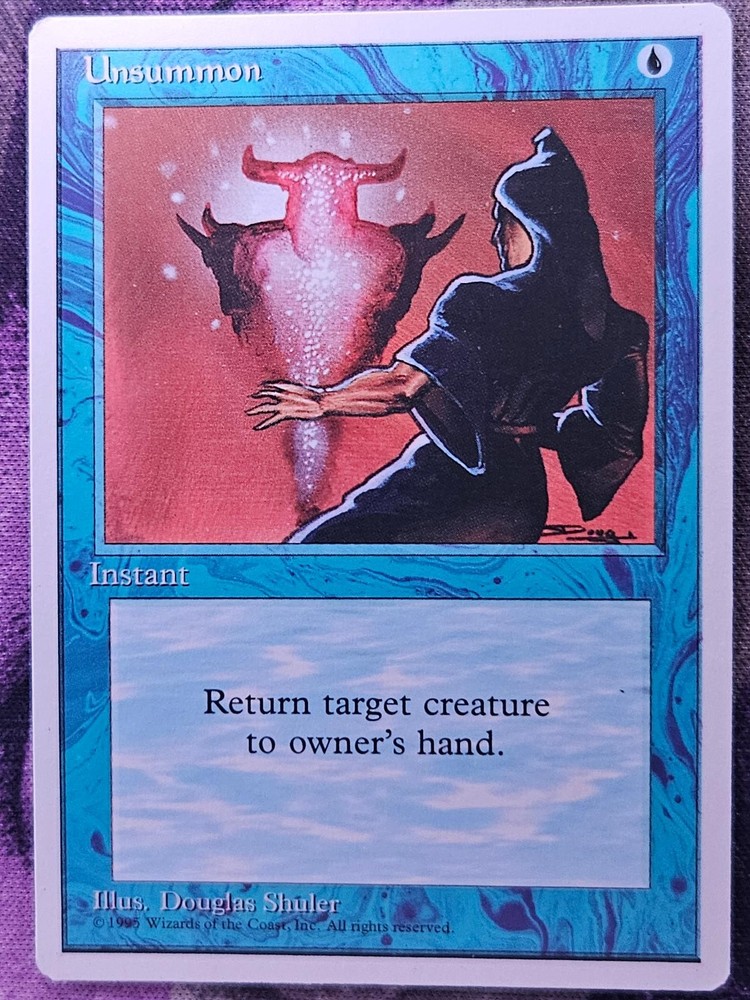 Unsummon Common Fourth Edition Magic: The Gathering Moderately Played