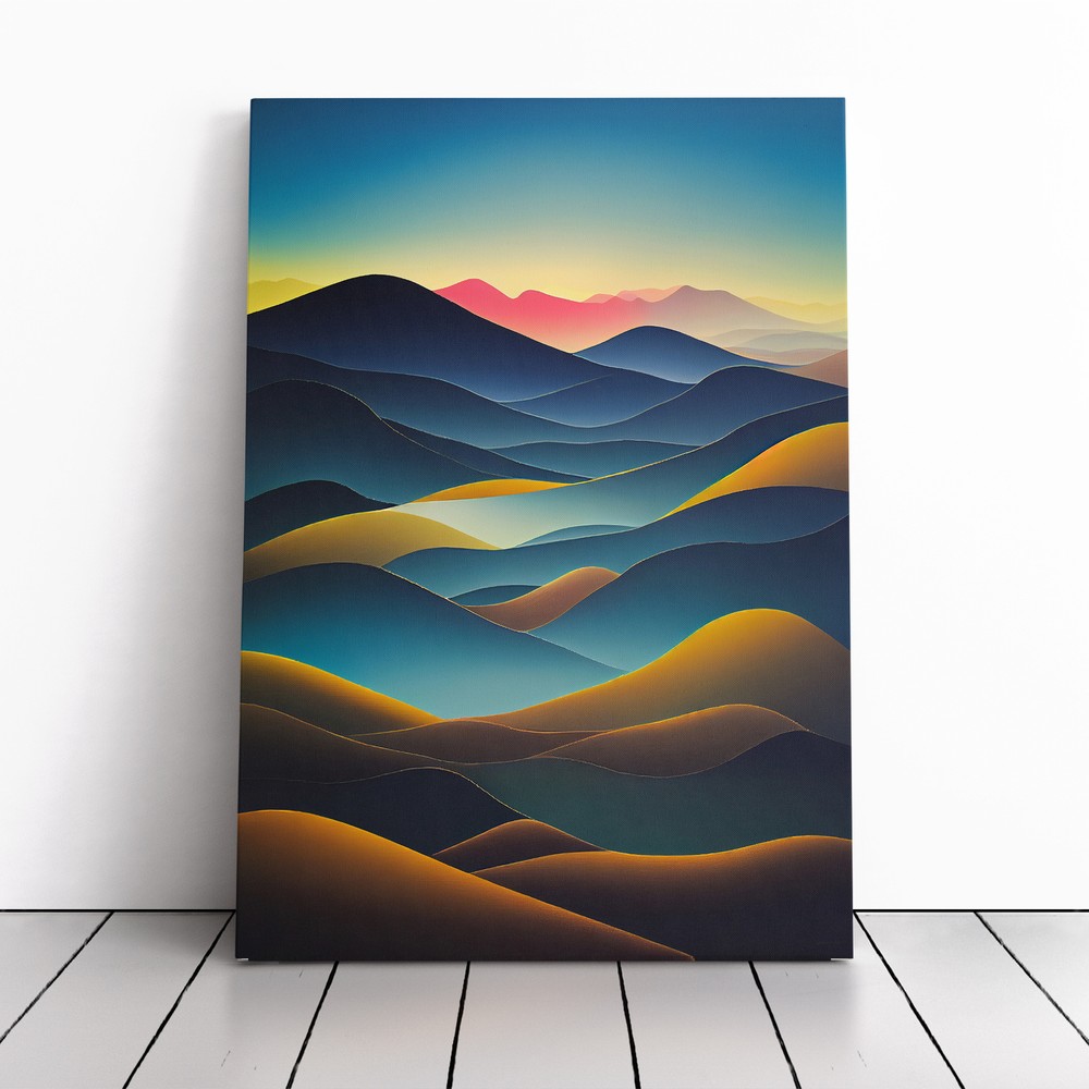 Landscape Abstract Mountains No.3 Canvas Wall Art Print Framed Picture Decor