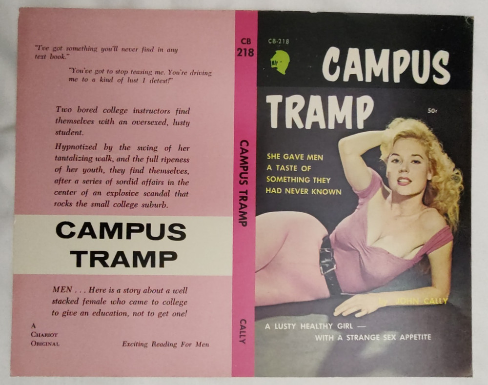 Campus Tramp Unused Flat Paperback Cover Stock Vintage Sleaze EX GGA Erotica