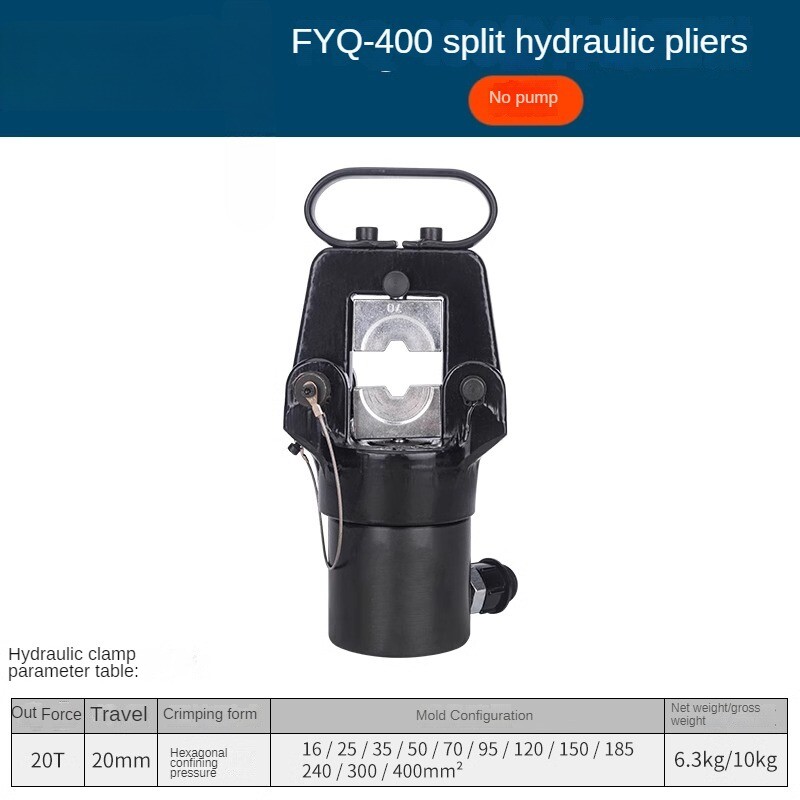 Split Hydraulic Pliers for Electric Crimping and Terminal Wiring Tasks