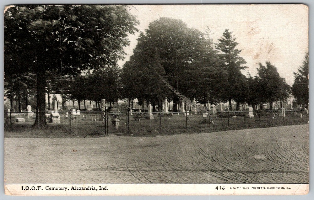 Antique Postcard Ioof Cemetery Odd Fellows Alexandria, 1910s