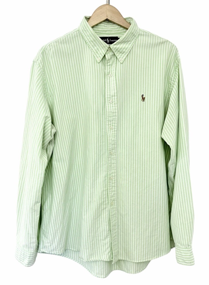 Polo Ralph Lauren Oxford Shirt Mens Size 2XL Flesh Pony Striped Custom Fit