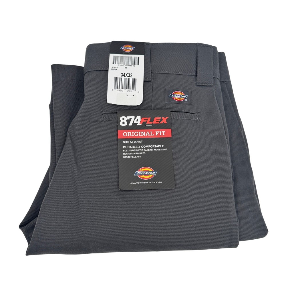 Dickies 874 Flex Work Pants Mens 34x32 Original Fit Gray