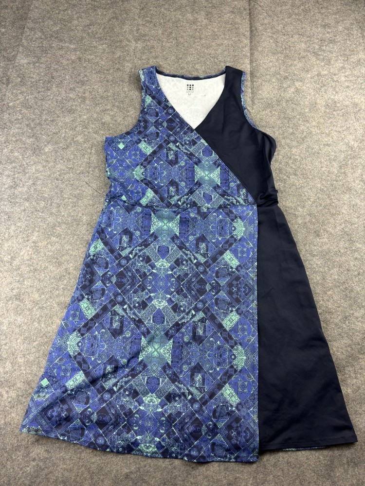 Title Nine Diamalete Blue Sleeveless Geometric Print Golf Athletic Dress Women M