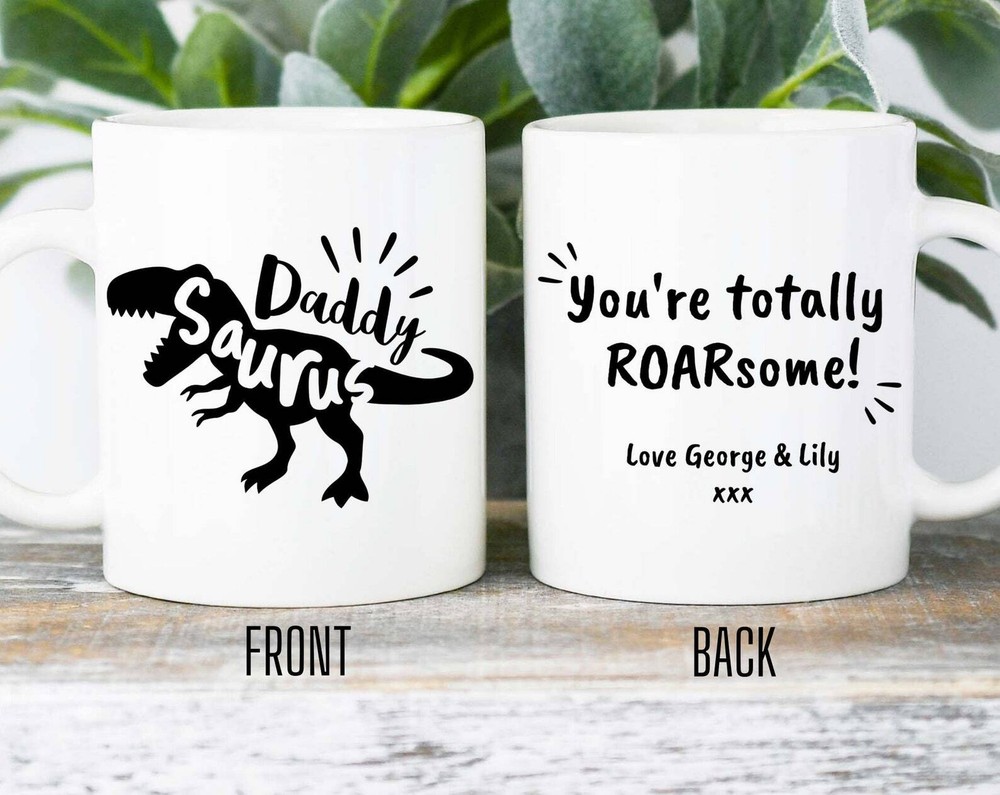 Personalised Daddy Saurus Mug Father's Day Gift Daddy Mug Daddy Gift Custom Dad