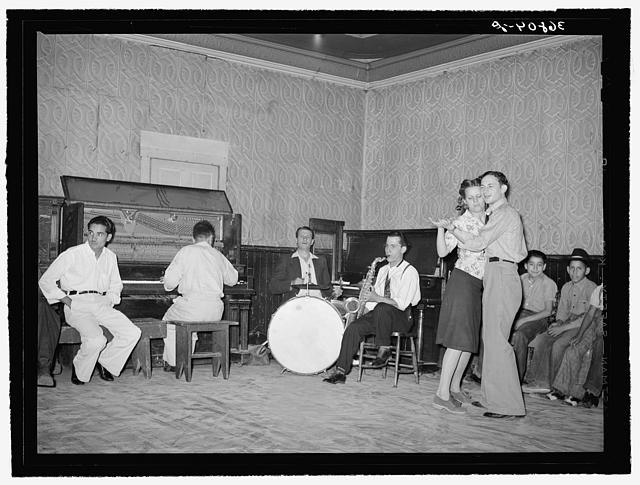 Photo:Orchestra and dancers at payday dance. Mogollon, New Mexico