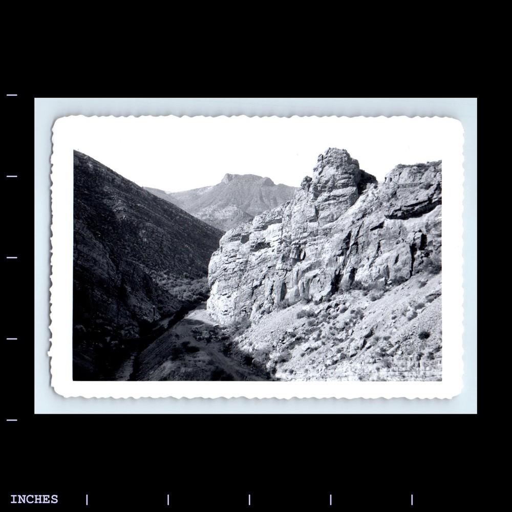 Old Vintage Photo MOUNTAIN LANDSCAPE ROCK FORMATION DIRT ROAD RIVER