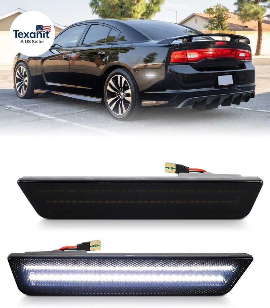 White LED Rear Side Marker Lights for 2008-2014 Dodge Challenger & 2011-2014 Cha