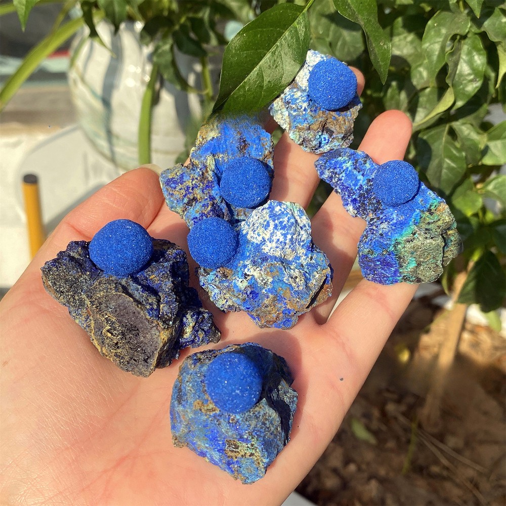 Natural Blue Malachite Crystal Quartz Ore Mineral Specimen Healing Energy Gift