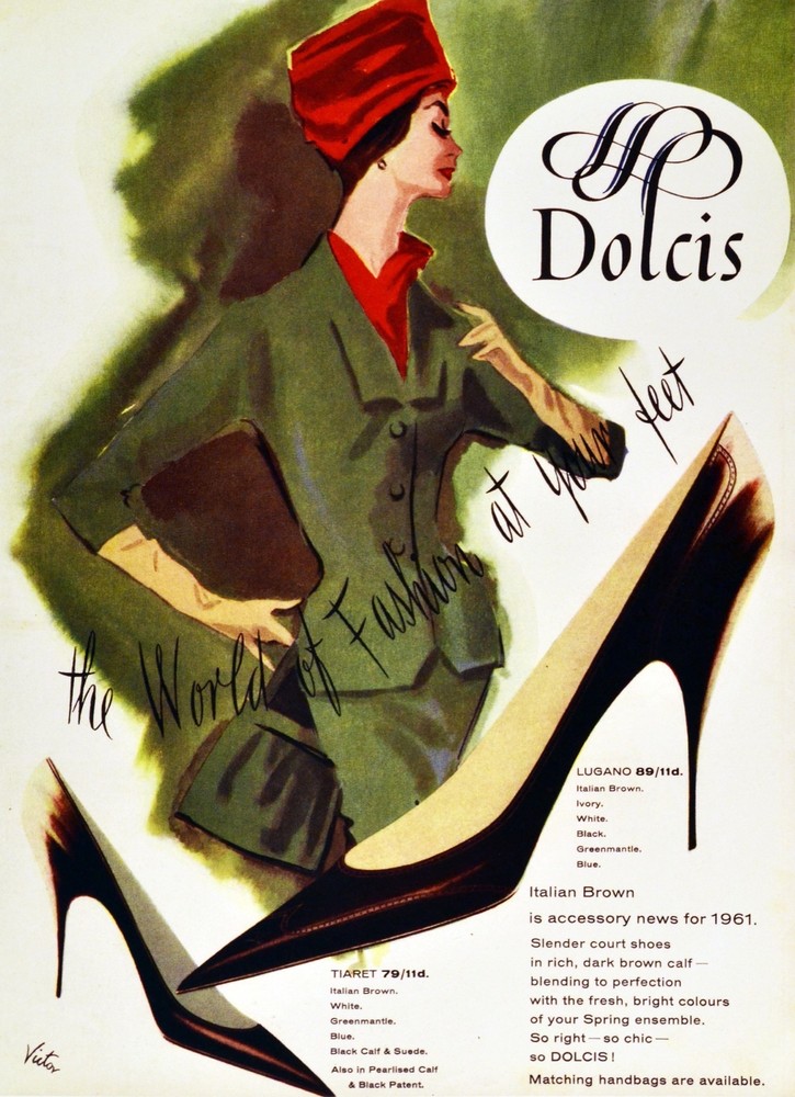 Poster print.Interior design Art.Retro fashion Dolcis shoes.6308