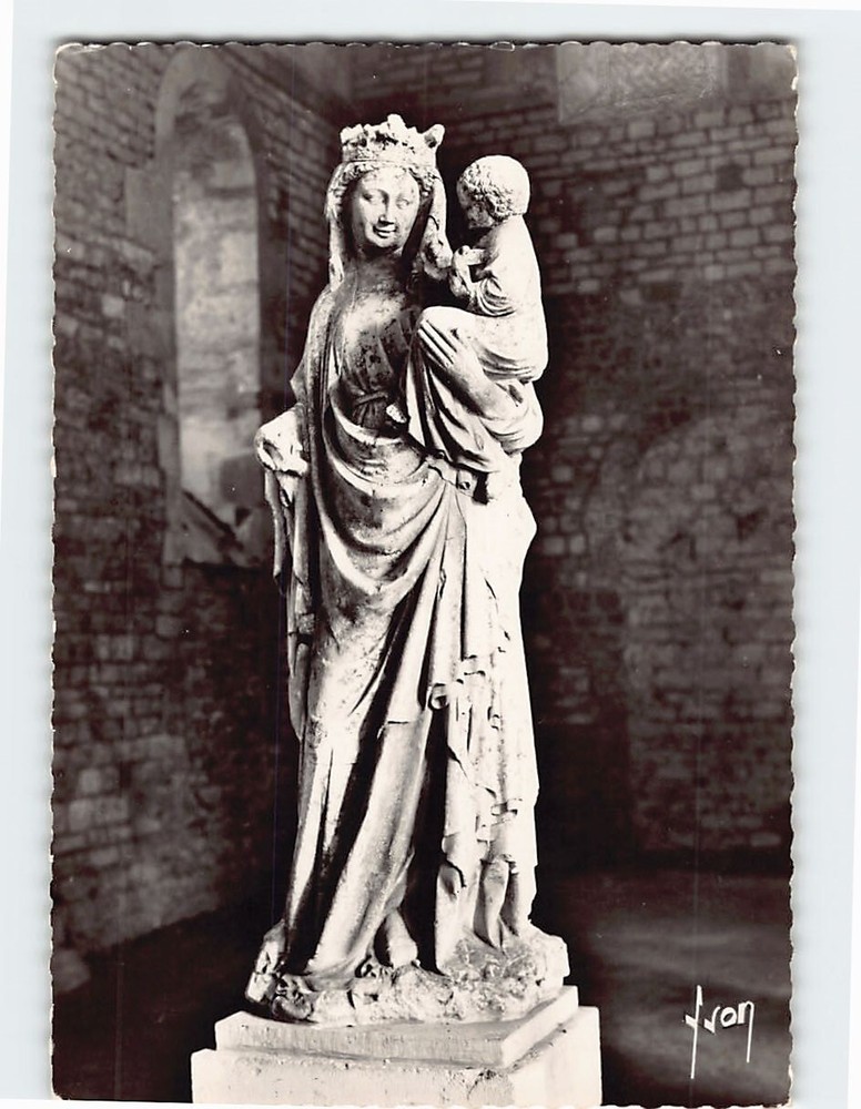 Postcard Madonna and Child Abbaye de Fontenay Côte-d'Or France