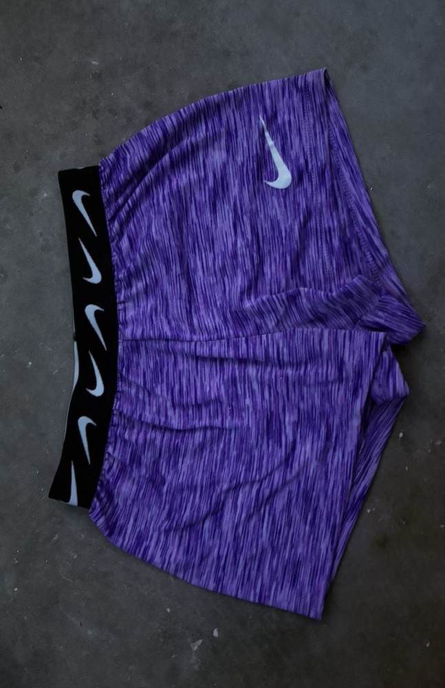 Nike Women’s Purple Heathered Pull-On Stretch Athletic Shorts L Gym Training