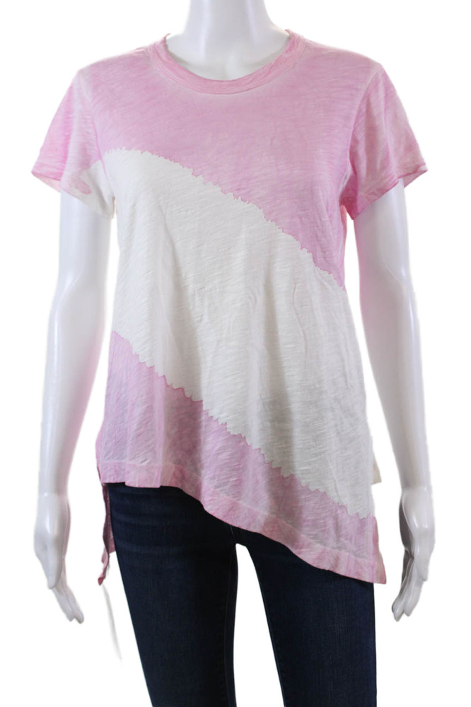 Wilt Womens Striped Round Neck Short Sleeve Pullover T-Shirt Top Pink Size SFree Shipping in US $100+ Orders | $6.95 Orders Below