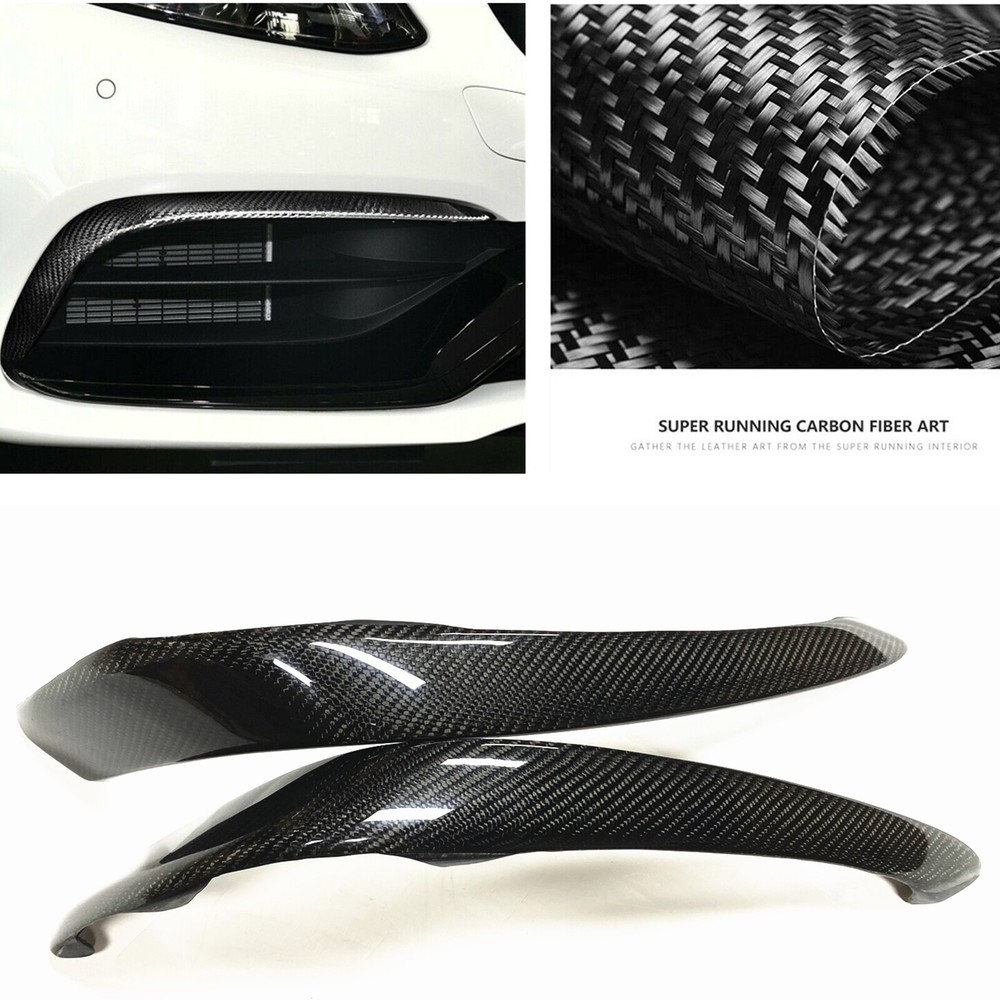 1Pair Carbon Fiber Front Air Vent Cover Trim For Mercedes W205 S205 C63 C63S 2015-2021