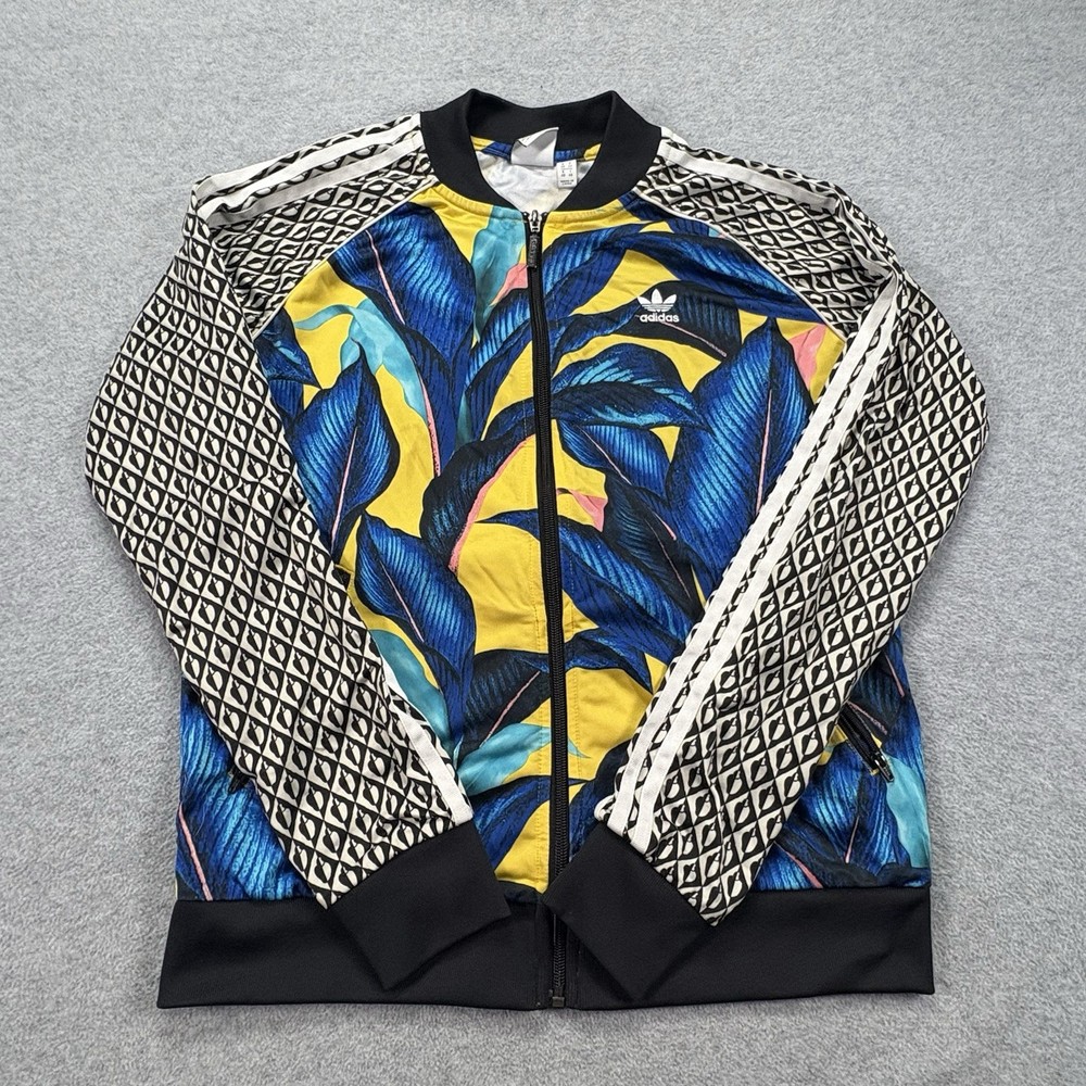 Adidas x FARM Rio Palm Leaf SST Track Jacket Women’s M Multicolor Zip