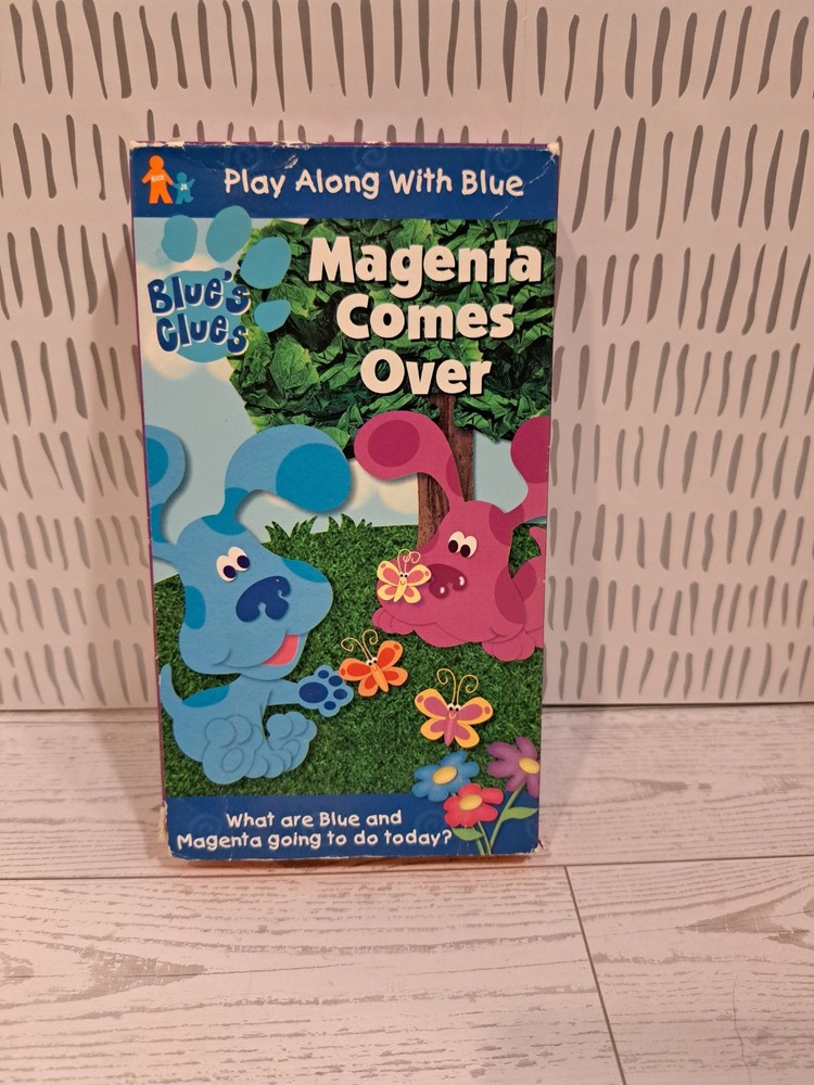 Blues Clues Magenta Comes Over VHS 2000 Nick Jr. Rare Orange Tape