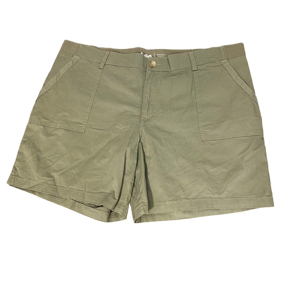 Lee Women’s Regular Fit Bermuda Utility Shorts Plus Size 20 Green Stretch Pocket
