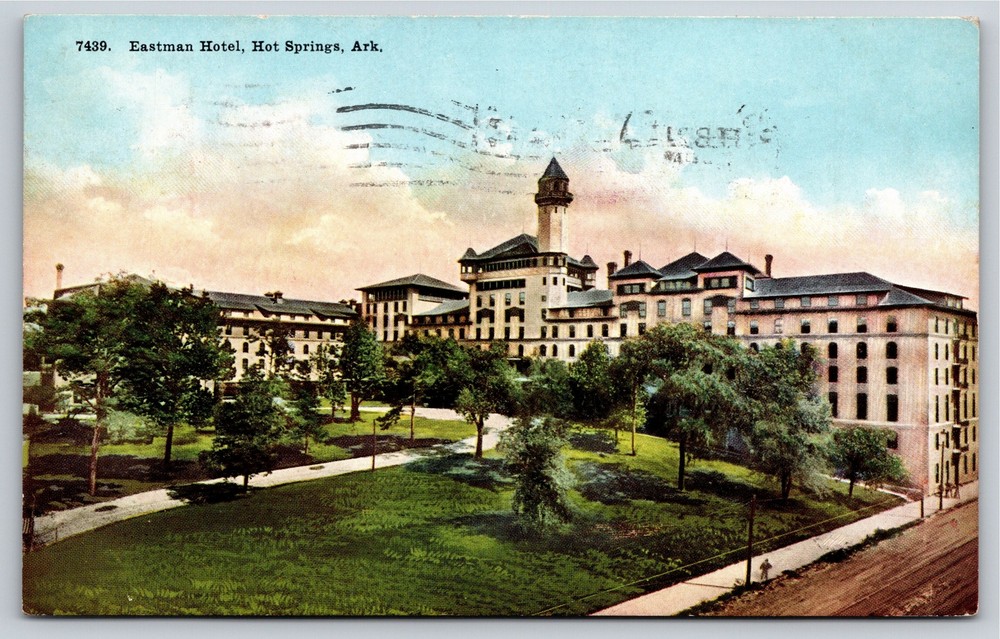 Hot Springs Arkansas~Eastman Hotel Bldg Exterior View~PM 1911~Vintage Postcard