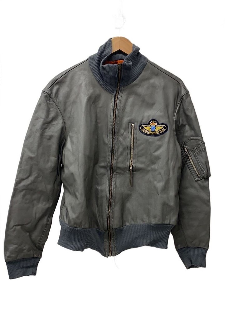 German Military /Leather Flight Jacket/Leather/Blu/Plain// 10101